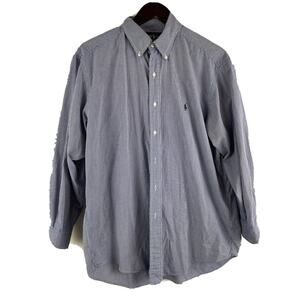 Ralph Lauren Yarmouth Men's Oxford Long Sleeve Blue Plaid Sz 16 1/2 / 32-33